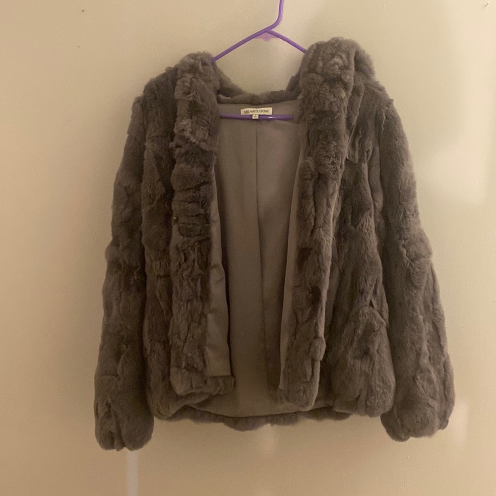 Fur, hooded, “Heartloom” coat